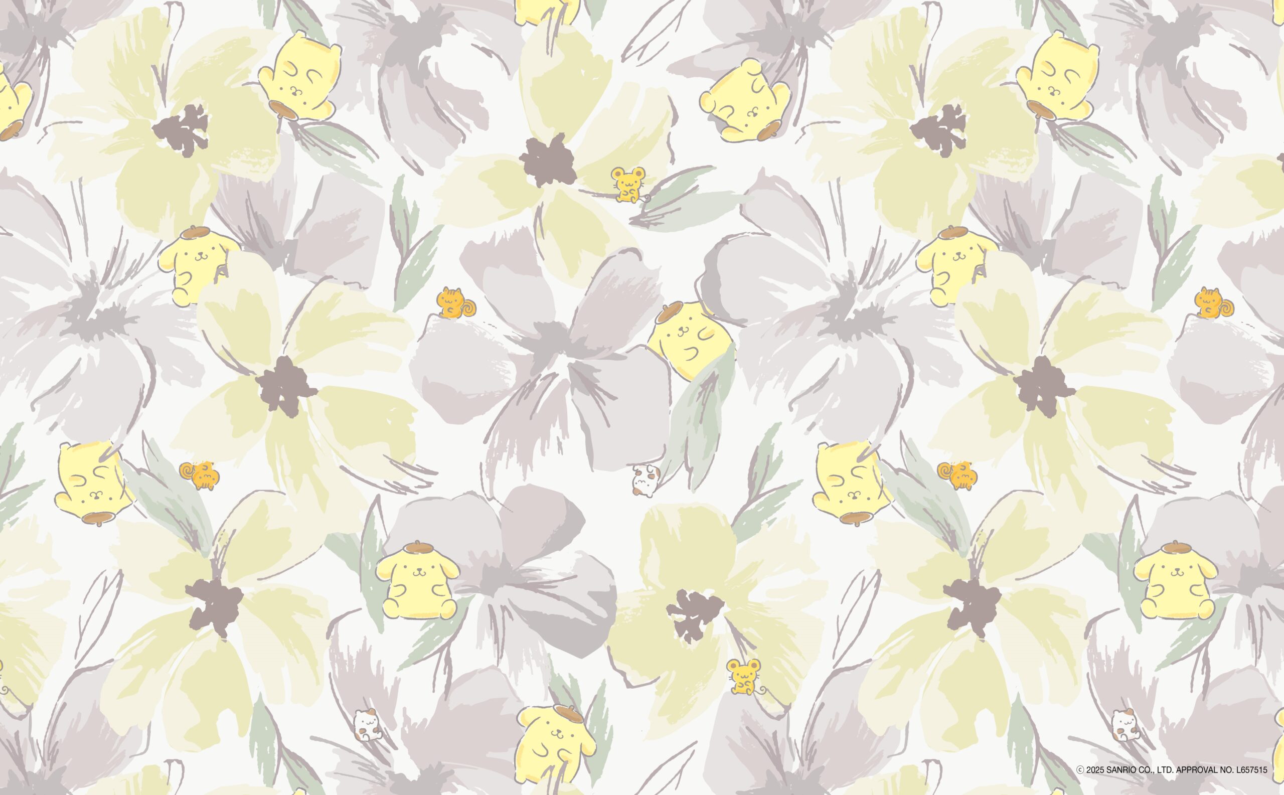 FLOWER WALL YELLOW (ポムポムプリン)